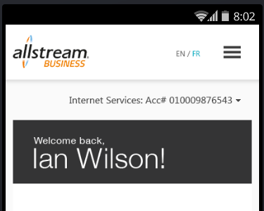 Allstream Portal Mobile Demo
